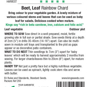 Leaf Beet Rainbow Chard – (Beta vulgaris)