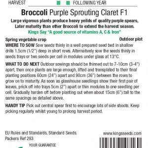 Broccoli Purple Sprouting Claret F1