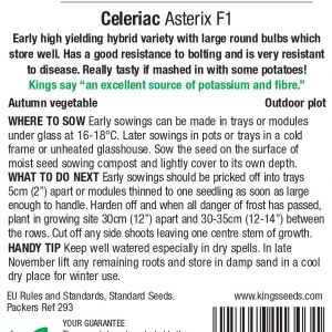 Celeriac Asterix F1 – 50 Seeds (Av.)