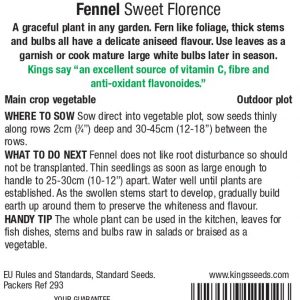 Fennel – Sweet Florence (Feoniculum vulgare Mill)