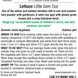 Lettuce Little Gem – Cos