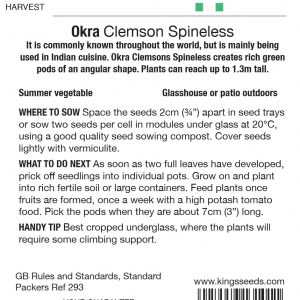 Okra – Clemsons Spineless