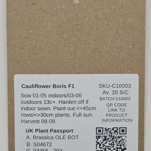 Cauliflower Boris F1 – Av. 20 Seeds
