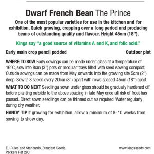 Dwarf French Bean – ‘The Prince’