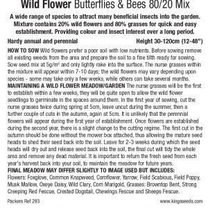 Wildflower Mix Butterflies & Bees 80/20 – 25g Pack – HA & HP